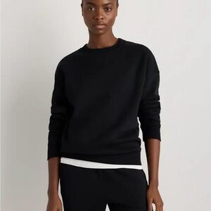 NWT Quince Organic Heavyweight Fleece Crew in Black (L)